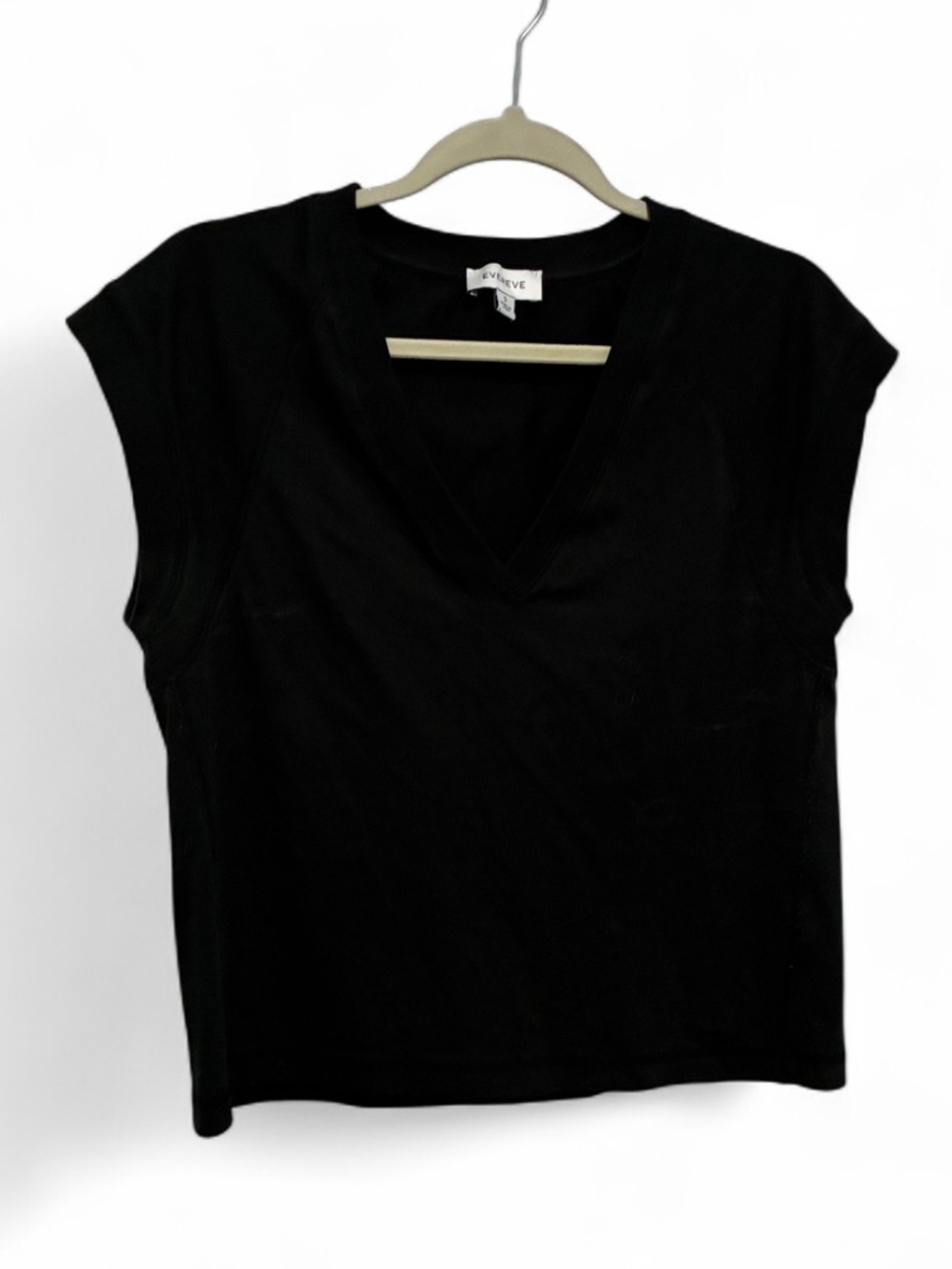 Evereve Black V-Neck Cap Sleeve Teenage